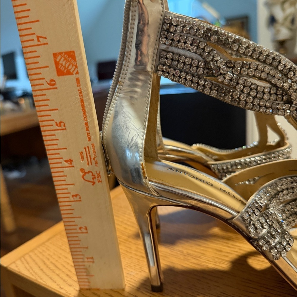 Antonio Melani Silver rhinestone formal Strappy Heels - Picture 8 of 11